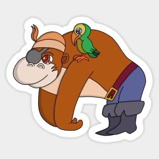 Pirate Gorilla Sticker